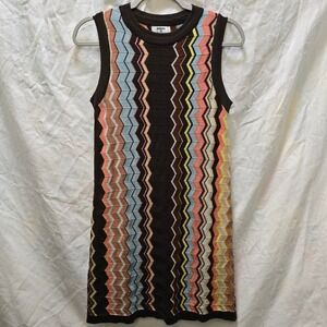 Missoni for Target Chevron Knit Dress Sleeveless Mini Brown Multicolor Size S